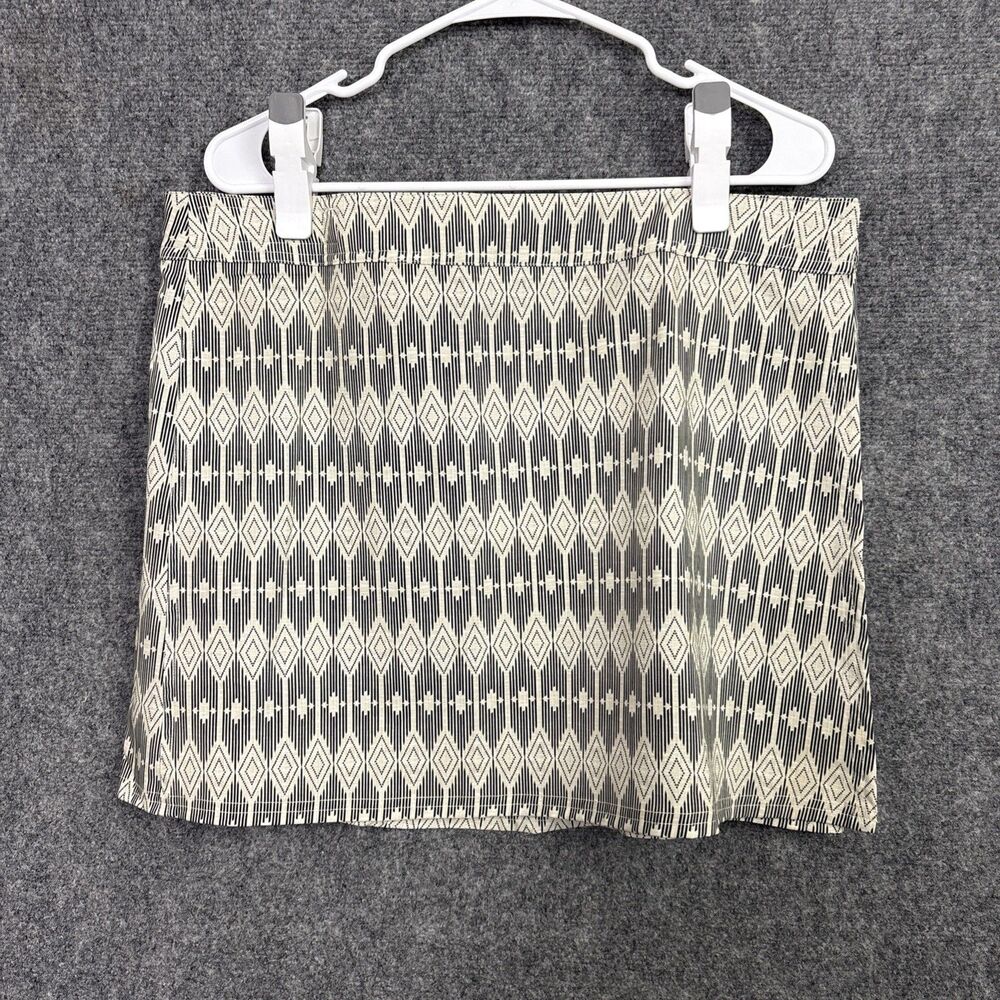 RipSkirt Womens Size XL Cream Black Geometric Mini Casual Vaca Beach Pool